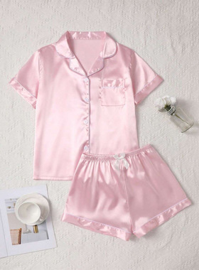 Q 40631 satin home pajamas 色丁家居睡衣跨境速卖通