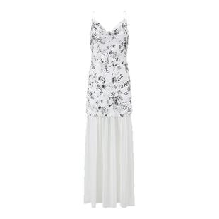 HAI STUDIO2025新夏日胶囊 女提花拼纱连衣裙 优雅修身拼接吊带裙