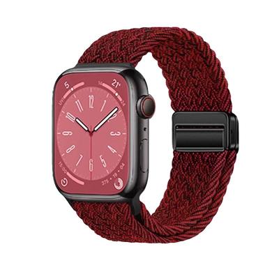 新年新品适用iwatch11红色编织带