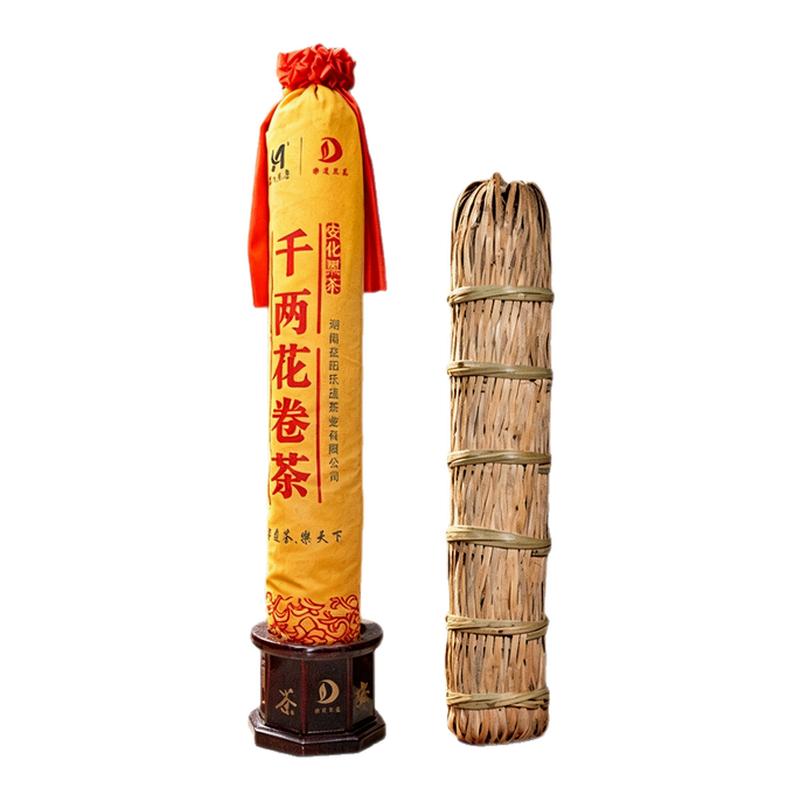 正宗千两花卷黑茶古法篾篓陈化