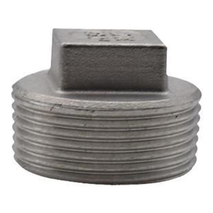 304不锈钢外丝堵头外螺纹四角头塞头内丝堵帽4分6分内接水管封头