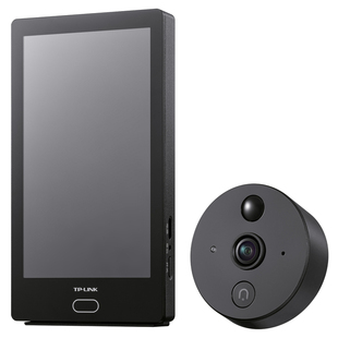 普联TP-LINK无线网络可视门铃监控摄像头带5寸显示屏免插电 智能电子猫眼入户门监控摄影机DB635A