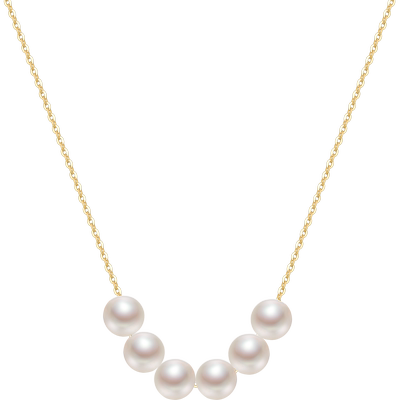 京润18K金圆形baby珠微笑锁骨链