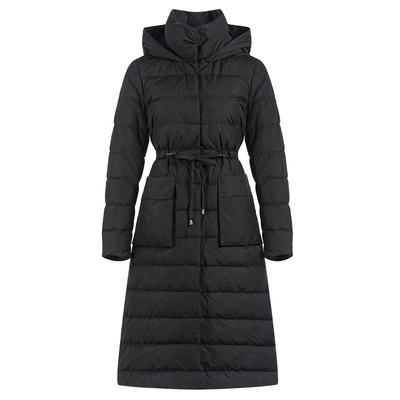 法涵意弛过膝保暖白鸭绒羽绒服