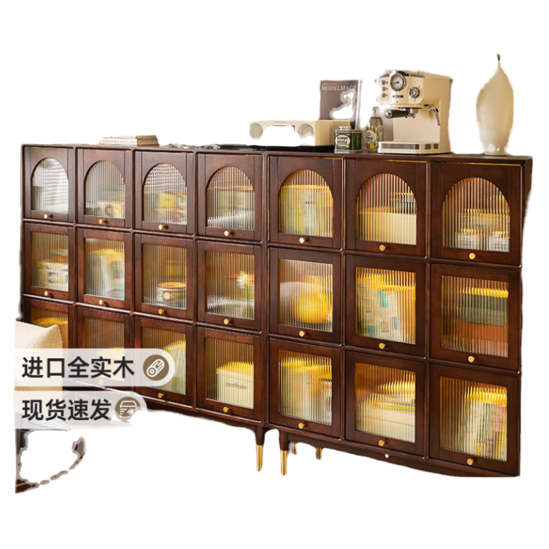 家逸实木书柜玻璃防尘柜