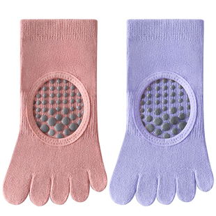 五指瑜伽袜子女春秋室内运动舞蹈防滑短袜秋冬运动跑步普拉提船袜