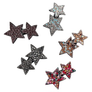 满钻五角星发夹女刘海侧边夹碎发卡网红大号bb夹顶夹海星夹子头饰