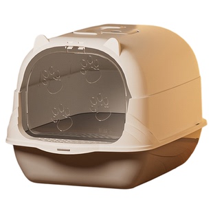 宠物带盖猫砂盆长款简约侧开笼子加高加厚超大号防外溅防臭全封闭