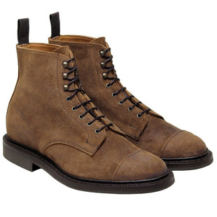 英国制sanders复古麂皮防泼水工装休闲皮靴骑行马丁男鞋2235现货