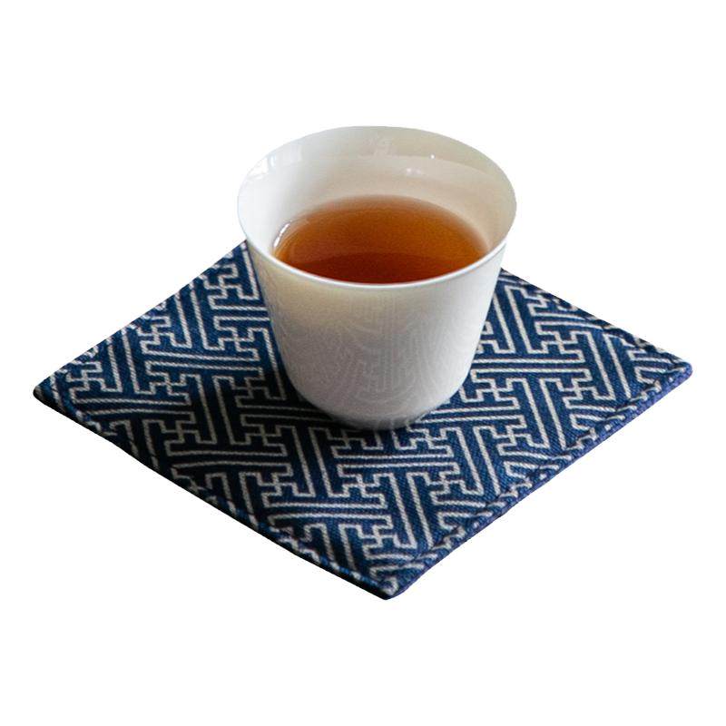和风日式棉布双层杯垫隔热垫茶席茶道配件家用加厚防烫茶垫方垫子
