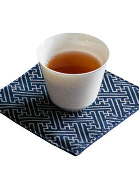 和风日系棉布双层杯垫加厚