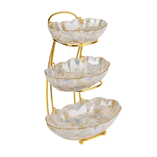 轻奢水果盘家用客厅多层下午茶点心架糖果盘子前台零食甜品盘商用