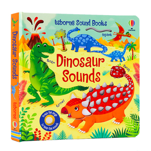 Usborne出品 恐龙触摸发声书 英文原版绘本 Dinosaur Sounds 恐龙科普认知 低幼儿童纸板洞洞触摸书 亲子共读幼儿认知英语启蒙