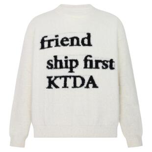 KTDA字母logo提花针织衫圆领马海毛套头毛衣情侣长袖基础休闲国潮