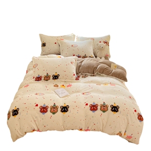 冬季加厚牛奶绒被套单件法兰珊瑚绒面150x200x230宿舍被罩褥子套4