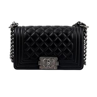 【自营】中古98新CHANEL香奈儿LEBOY小牛皮小号黑色斜挎包百搭