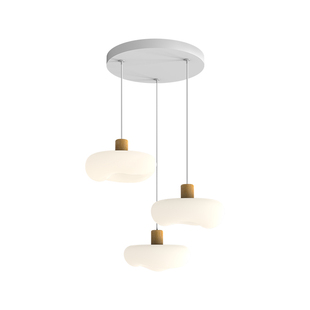 奶油风吊灯餐厅灯简约吧台三头吊灯北欧卧室床头饭厅智能护眼led