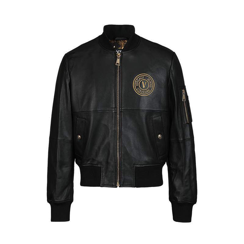 【自营】Versace/范思哲男士皮衣时尚小羊皮真皮夹克外套秋冬男装