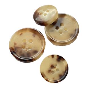 莱可高定 LP家经典天然花牛角扣平替 高端西装外套毛衣牛角纽扣