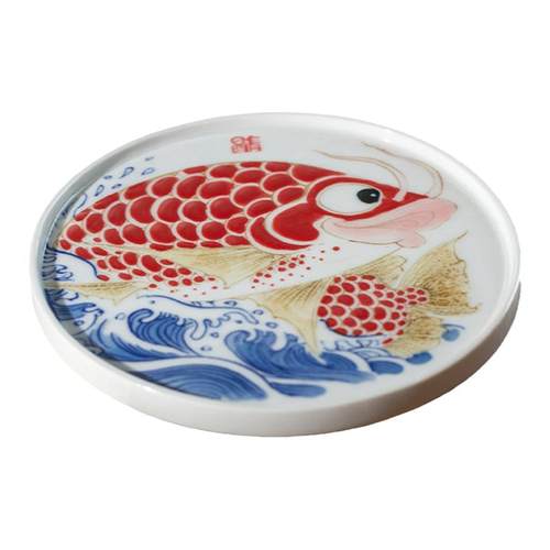 昨明 手绘龙鱼 醒狮 壶承 多款可选 鱼跃龙门 顺心 顺意 茶盘干泡