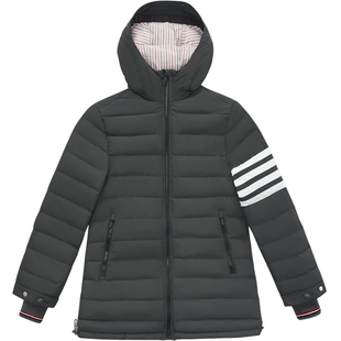 [24期免息]THOM BROWNE 女士连帽袖口可拆卸背带羽绒服