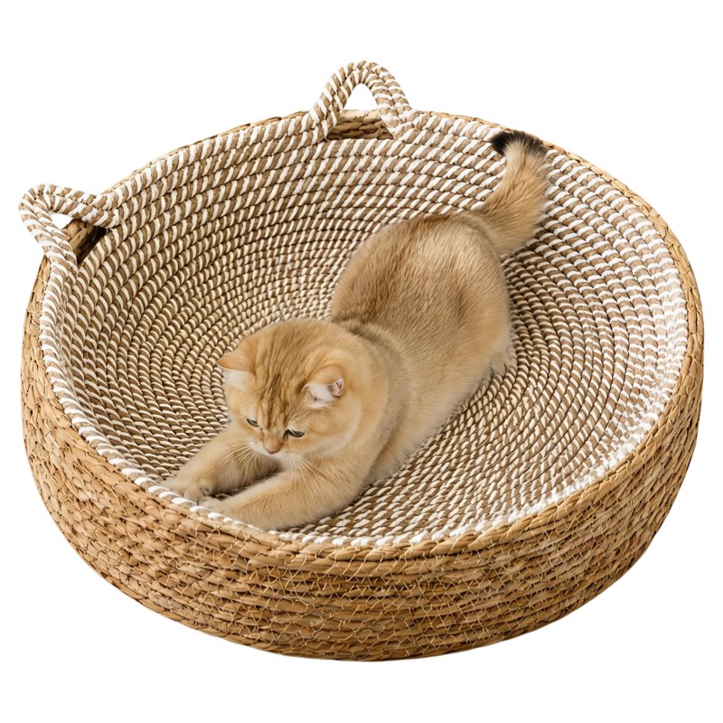 藤编多用猫抓板主子磨爪还能睡~