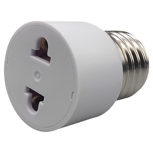 E27转国标两扁二插两圆灯头螺口转换万向老化灯座灯架美规插头