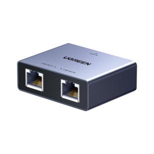 绿联2口千兆交换机一分二网线分线器两台电脑同时上网转换器1分2网络转接头百兆宽带一拖二