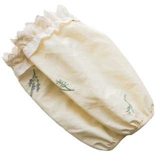 工作袖套女舒适高弹力防污耐磨蕾丝边质感护袖加大版可套羽绒服款