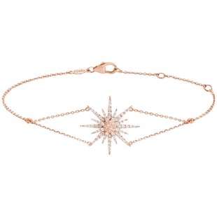 【24期免息】DJULA茱蕊 光芒系列18K金镶钻玫瑰金白金黄金手链