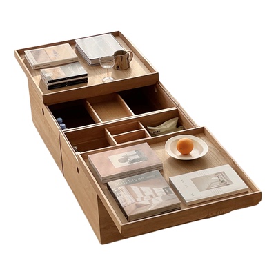 STRAIGHT可移动白橡木茶几床头柜