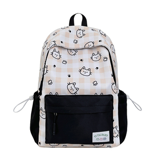 书包初中生女ins风小众高颜值黑色轻便百搭通勤背包大容量双肩包