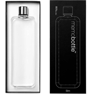 memobottle扁平饮水杯小巧便携高级透明迷你好看新款水壶书形水瓶