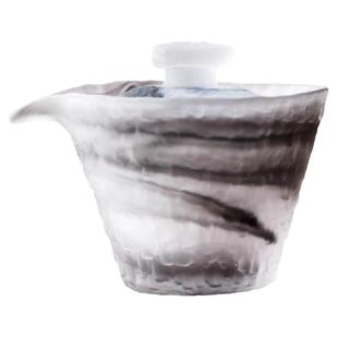 古法水墨琉璃盖碗茶杯大号家用泡茶三才茶碗耐热玻璃加厚功夫茶具