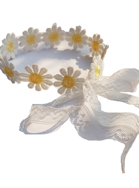 少女心项链小清新雏菊花朵系带