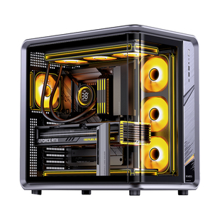 乔思伯BO400CG海景房机箱铝合金ATX曲面电脑立式360水冷主机外壳