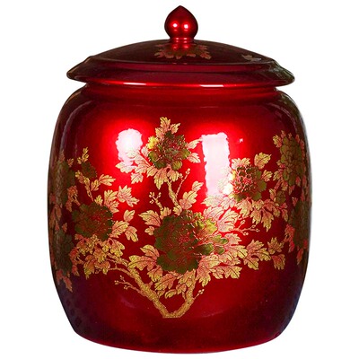 景德镇陶瓷加厚米缸油缸面粉桶10斤20斤防潮家用密封腌菜肉储物罐