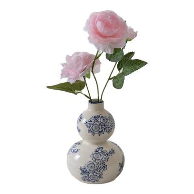 葫芦青花瓷钱袋花瓶小号中古水养