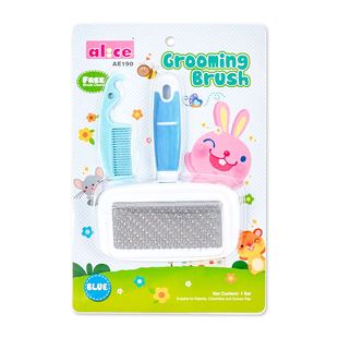 兔用梳子  兔子狗猫除虱蚤梳针梳 直排美容按摩 换毛期开结钉耙梳