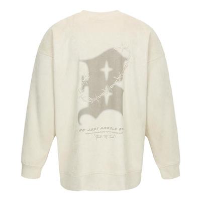 BJHG美式荆棘刺绣麂皮绒圆领卫衣