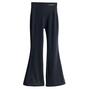 女童喇叭裤加绒中大童运动打底裤秋季黑色鲨鱼裤子秋冬儿童微喇裤