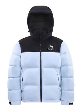 骆驼户外羽绒服女短款2026冬季新款三防保暖防寒面包服撞色外套男