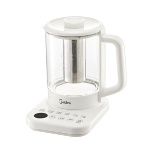 美的养生壶炖煮一体小型办公室全纯玻璃电热水壶烧水壶花茶煮水壶