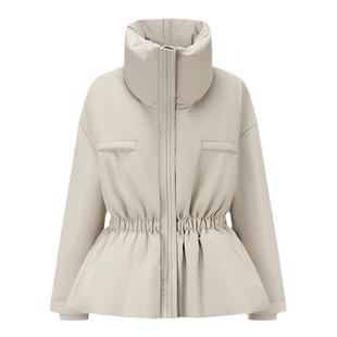 【deepmoss】设计师女装收腰翻领收腰90绒鹅绒羽绒服外套