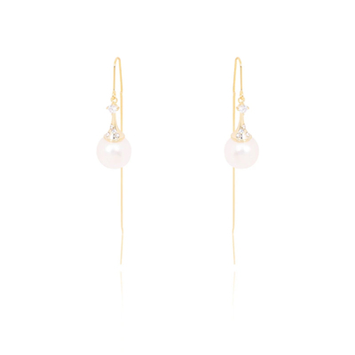 超仙气质长款珍珠耳环耳线女