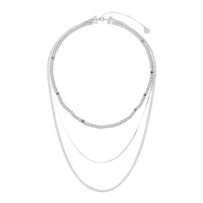 小众高级设计925银项链三层叠戴