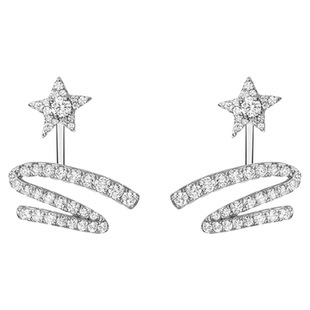 何方hefang璀璨星云耳环925银贝母星光耳钉轻奢百搭悬浮羽毛耳夹