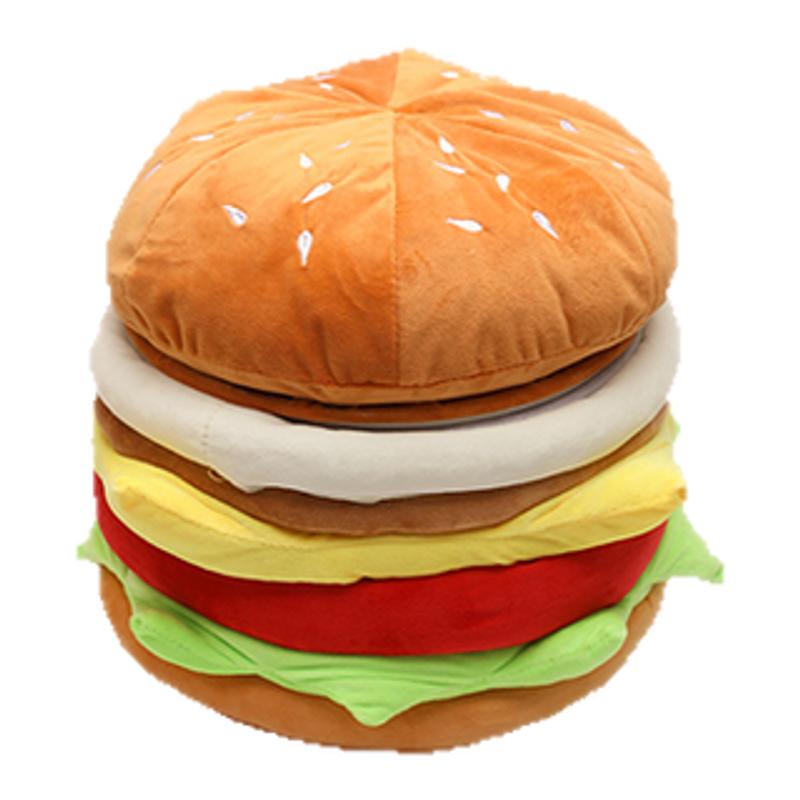 可爱汉堡收纳筐零食桶玩偶玩具储物稀奇古怪的收纳盒子毛绒收纳凳