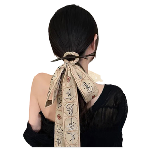 周也同款长飘带发簪女盘发丝带新中式古风高级感仙气发带头花头饰