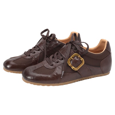 VCA女鞋联名新款马皮复古德训鞋